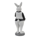 Clayre & Eef Statuetta Coniglio 5x5x15 cm Nero Bianco  Poliresina