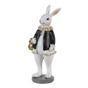 Clayre & Eef Figurine Lapin 5x5x15 cm Noir Blanc Polyrésine