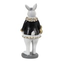 Clayre & Eef Figurine Lapin 5x5x15 cm Noir Blanc Polyrésine
