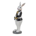 Clayre & Eef Figurine Lapin 7x7x20 cm Noir Blanc Polyrésine