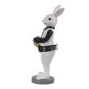 Clayre & Eef Figurine Lapin 7x7x20 cm Noir Blanc Polyrésine