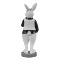 Clayre & Eef Figurine Lapin 7x7x20 cm Noir Blanc Polyrésine