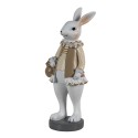 Clayre & Eef Figurine Lapin 10x8x25 cm Beige Blanc Polyrésine