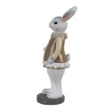 Clayre & Eef Figurine Lapin 10x8x25 cm Beige Blanc Polyrésine