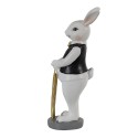 Clayre & Eef Figurine Rabbit 5x5x15 cm Black White Polyresin