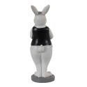 Clayre & Eef Figurine Rabbit 5x5x15 cm Black White Polyresin