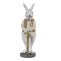 Clayre & Eef Figurine Lapin 5x5x15 cm Beige Blanc Polyrésine