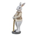 Clayre & Eef Figurine Lapin 5x5x15 cm Beige Blanc Polyrésine