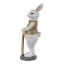 Clayre & Eef Figurine Lapin 5x5x15 cm Beige Blanc Polyrésine