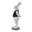 Clayre & Eef Statuetta Coniglio 5x5x15 cm Nero Bianco  Poliresina