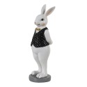 Clayre & Eef Statuetta Coniglio 5x5x15 cm Nero Bianco  Poliresina