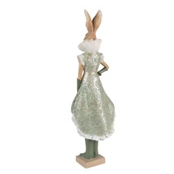 Clayre & Eef Figur Kaninchen 14x10x44 cm Grün Polyresin