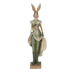 Clayre & Eef Figur Kaninchen 11x8x33 cm Grün Polyresin