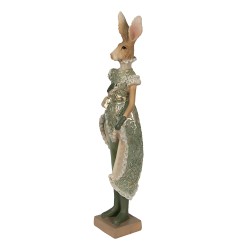 Clayre & Eef Figur Kaninchen 11x8x33 cm Grün Polyresin