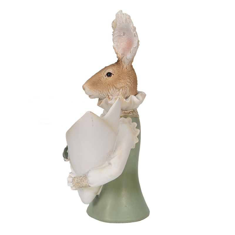 Clayre & Eef Statuetta Coniglio 16x13x30 cm Beige Poliresina