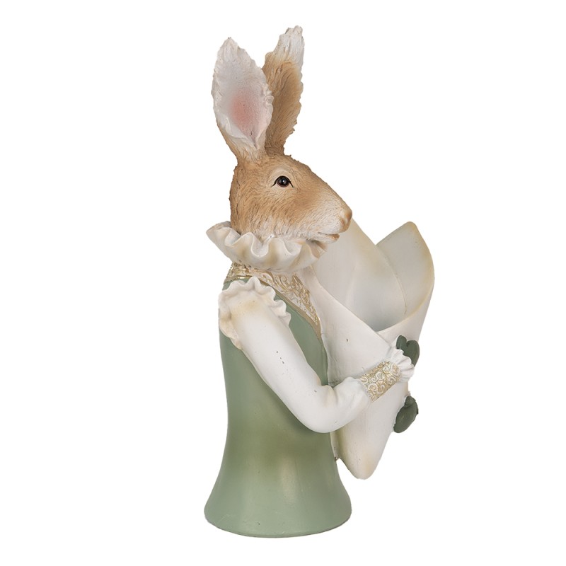 Clayre & Eef Statuetta Coniglio 16x13x30 cm Beige Poliresina