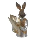 Clayre & Eef Figurine Lapin 16x13x30 cm Couleur or Polyrésine