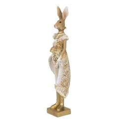 Clayre & Eef Statuetta Coniglio 11x8x33 cm Color oro Poliresina