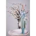 Clayre & Eef Figurine Lapin 14x10x44 cm Turquoise Polyrésine