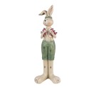 Clayre & Eef Figurine Lapin 11x10x33 cm Vert Polyrésine