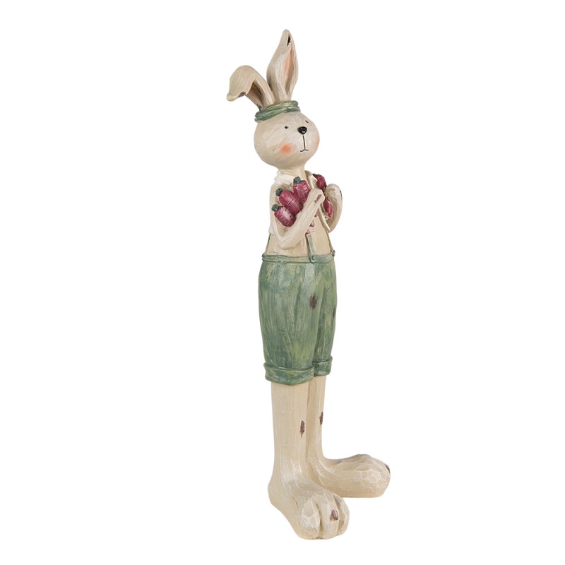 Clayre & Eef Figurine Lapin 11x10x33 cm Vert Polyrésine