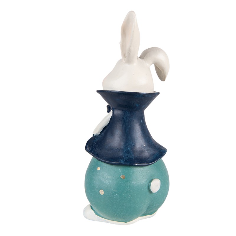 Clayre & Eef Figurine Rabbit 9x8x21 cm Turquoise Polyresin