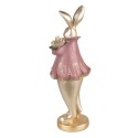 Clayre & Eef Figurine Rabbit 11x10x29 cm Gold colored Polyresin