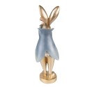 Clayre & Eef Beeld Konijn 9x8x26 cm Goudkleurig Polyresin