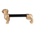 Clayre & Eef Kitchen Roll Holder Dog 46x15x23 cm Gold colored Black Plastic Iron