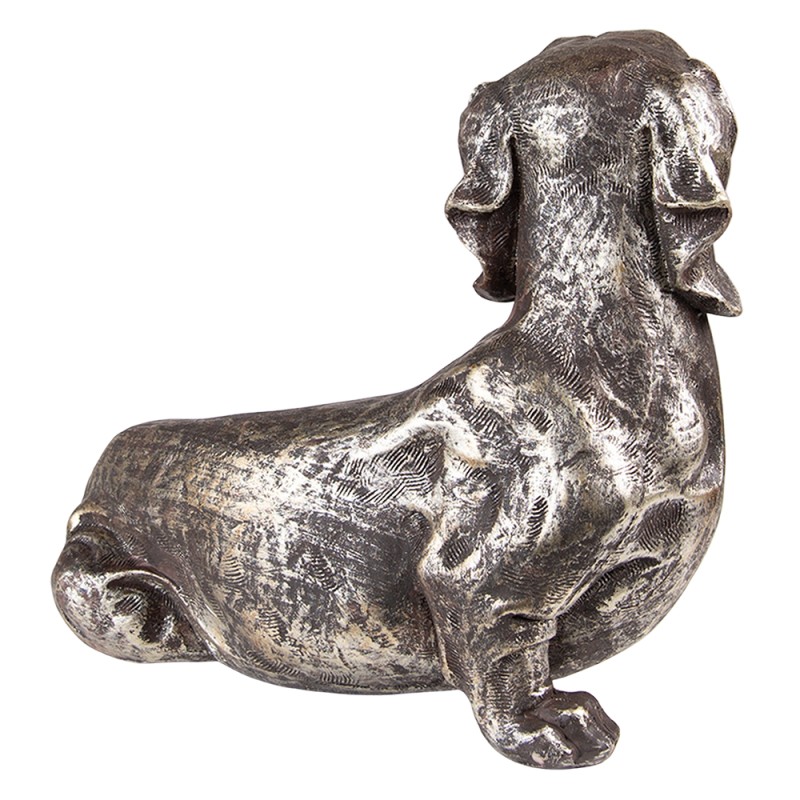 Clayre & Eef Decoratie beeld hond Hond 23 cm Zilverkleurig Polyresin