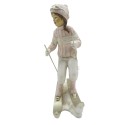 Clayre & Eef Statuetta Bambino 19 cm Rosa Bianco Poliresina