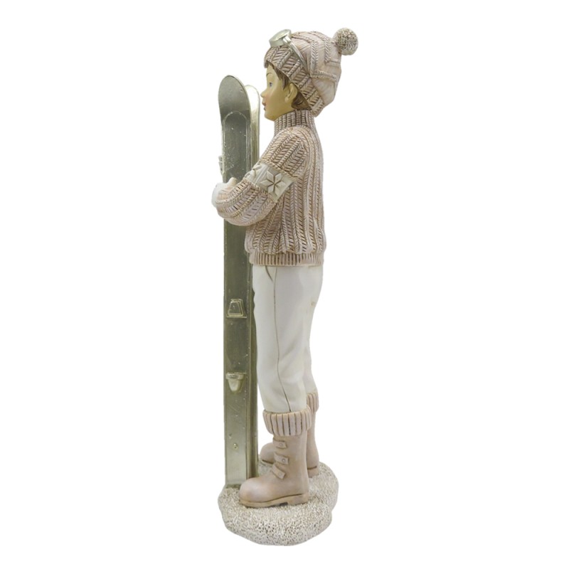 Clayre & Eef Beeld Kind 21 cm Roze Wit Polyresin