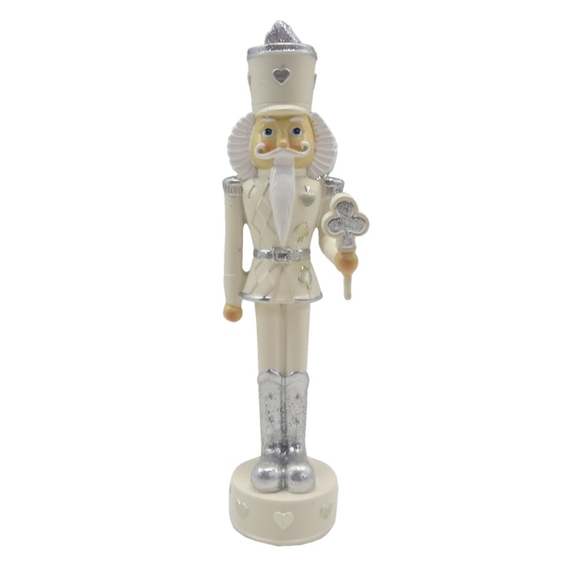Clayre & Eef Figur Nussknacker 17 cm Beige Silberfarbig Polyresin