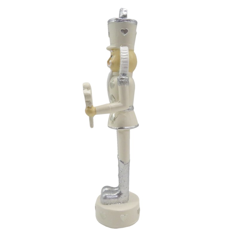 Clayre & Eef Figur Nussknacker 17 cm Beige Silberfarbig Polyresin