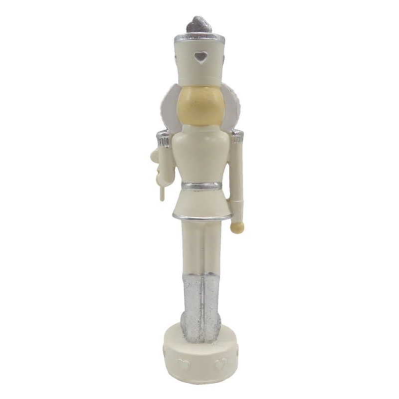 Clayre & Eef Figur Nussknacker 17 cm Beige Silberfarbig Polyresin