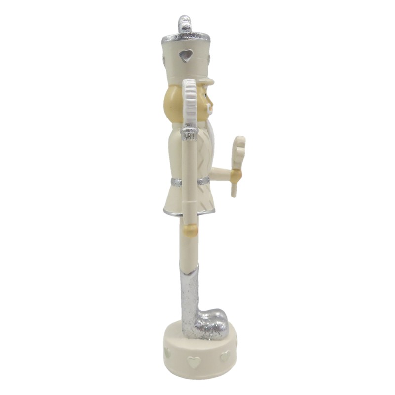 Clayre & Eef Figur Nussknacker 17 cm Beige Silberfarbig Polyresin
