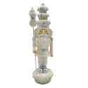 Clayre & Eef Figur Nussknacker 16 cm Beige Silberfarbig Polyresin