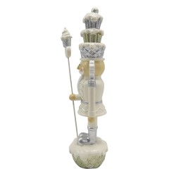 Clayre & Eef Figurine Nutcracker 16 cm Beige Silver colored Polyresin
