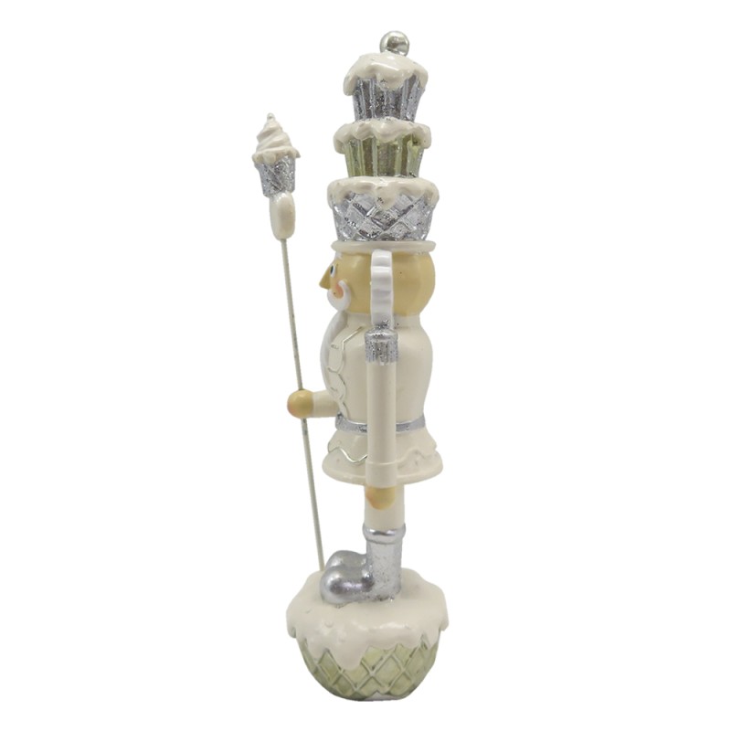 Clayre & Eef Figur Nussknacker 16 cm Beige Silberfarbig Polyresin