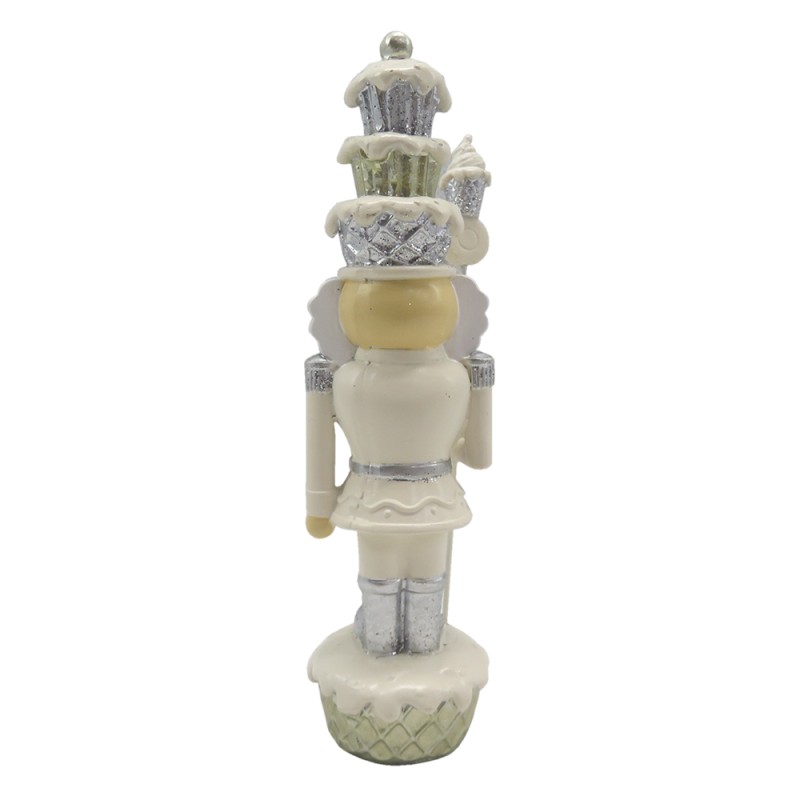 Clayre & Eef Figur Nussknacker 16 cm Beige Silberfarbig Polyresin