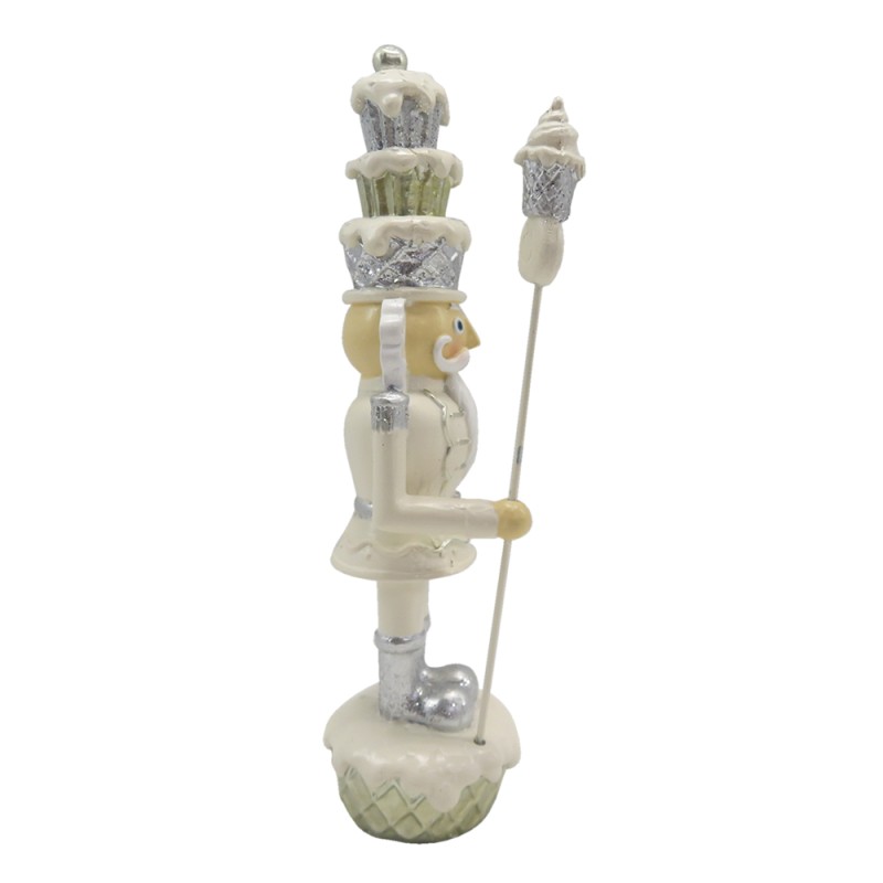 Clayre & Eef Figur Nussknacker 16 cm Beige Silberfarbig Polyresin
