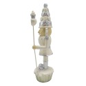 Clayre & Eef Figurine Casse-noisette 16 cm Blanc Couleur argent Polyrésine