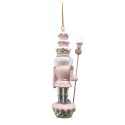 Clayre & Eef Weihnachtsanhänger Nussknacker 11 cm Rosa Kunststoff