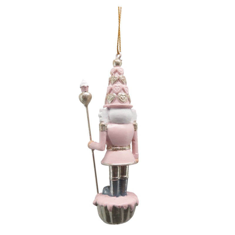 Clayre & Eef Christmas Ornament Nutcracker 11 cm Pink Plastic
