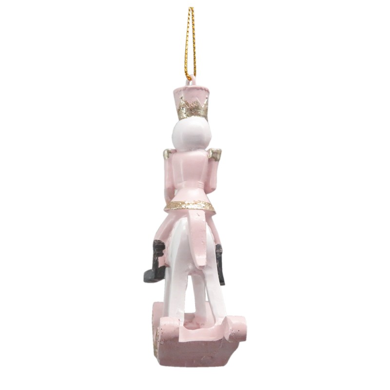 Clayre & Eef Christmas Ornament Rocking Horse 9 cm Pink Plastic