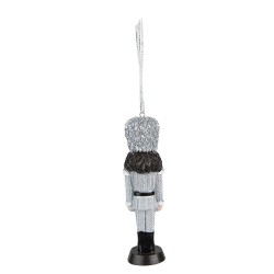 Clayre & Eef Christmas Ornament Nutcracker 13 cm Silver colored Plastic