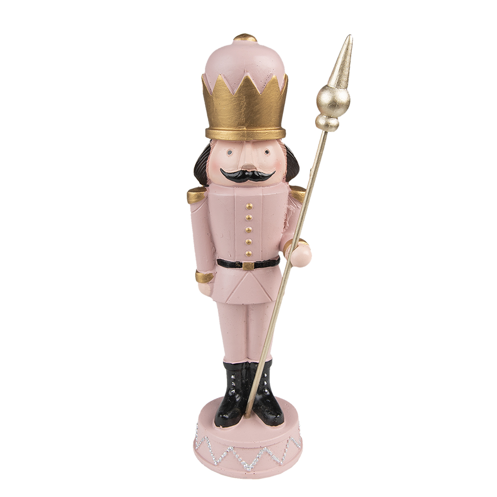 Clayre&Eef Kerstdecoratie Notenkraker 17 cm Roze Kunststof afbeelding