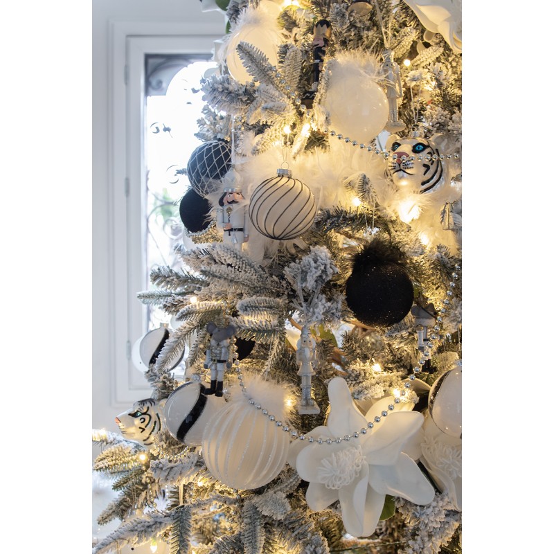 Clayre & Eef Ornamento Natalizio Schiaccianoci 15 cm Bianco Plastica