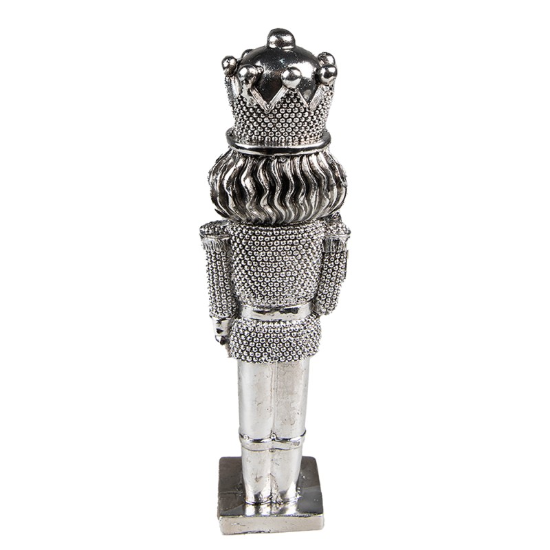 Clayre & Eef Décoration de Noël Casse-noisette 16 cm Couleur argent Polyrésine