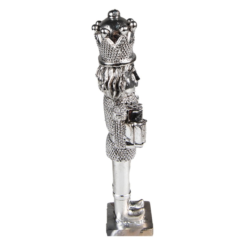 Clayre & Eef Décoration de Noël Casse-noisette 16 cm Couleur argent Polyrésine